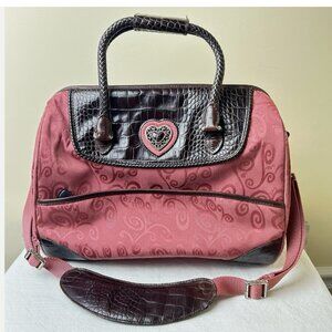 Brighton Organizer Toiletry/Cosmetic Carry On Travel Bag Dark Pink 14x10x7